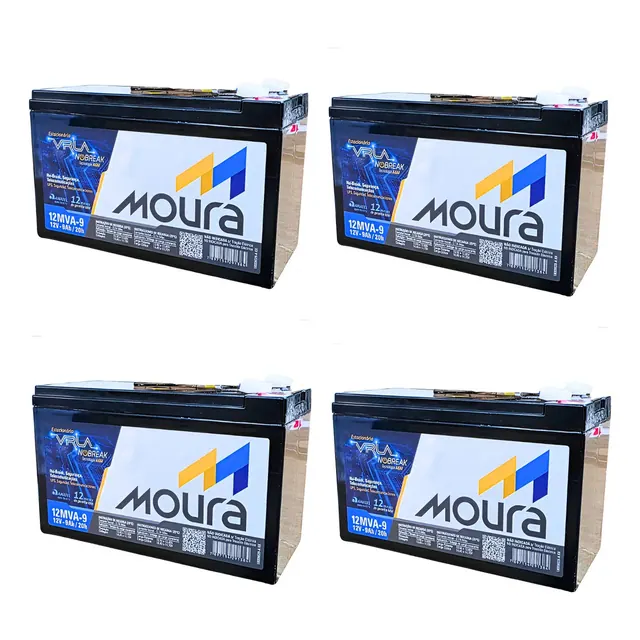 Moura 12V 9Ah VRLA (kit com 4 baterias, 48V)