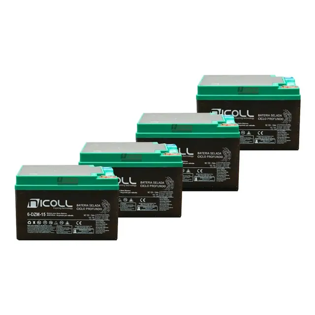 Nicoll Nicoll 48V 15Ah Ciclo Profundo (kit com 4 baterias de chumbo)