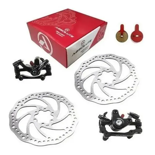 Absolute Kit Freio a Disco Mecânico para Bike com Discos de 160mm