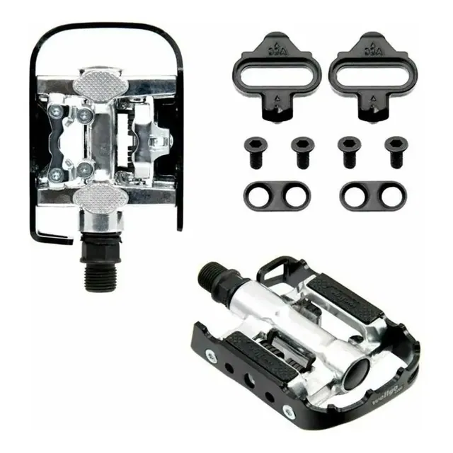 Wellgo Pedal Híbrido C002 com Clip de um Lado e Plataforma do Outro