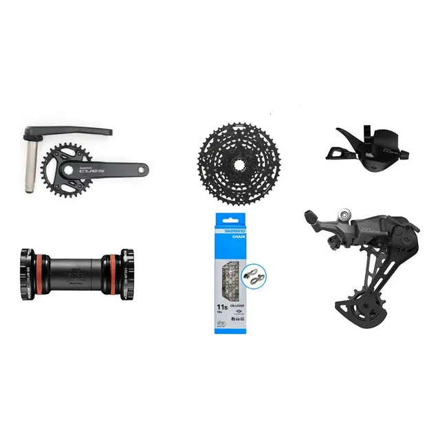 Shimano Grupo CUES U6000 10v: pedivela 32T, cassete 11-48, câmbio, alavanca, corrente e movimento central