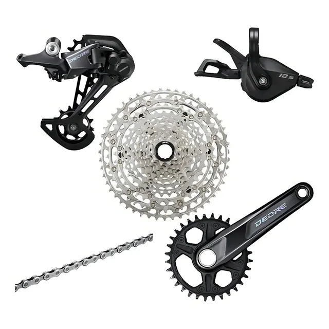 Shimano Grupo Deore M6100 com pedivela 32T: câmbio, alavanca, cassete 10-51 e corrente