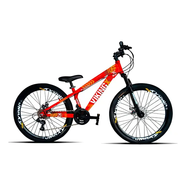 VikingX Bicicleta VikingX Tuff 25 Aro 26 21 Marchas Vermelha Freio a Disco
